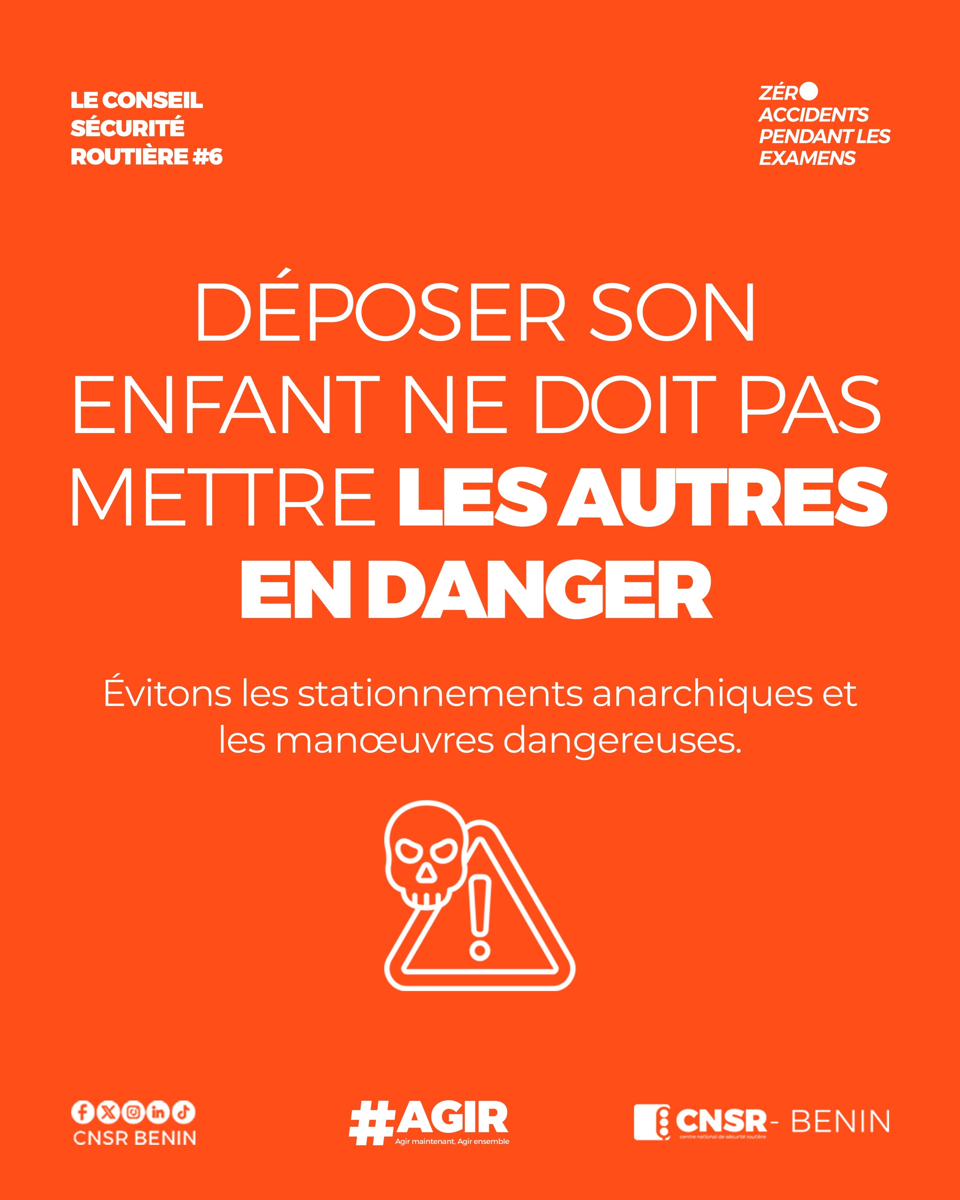 Déposer son enfant ne doit pas mettre les autres en danger