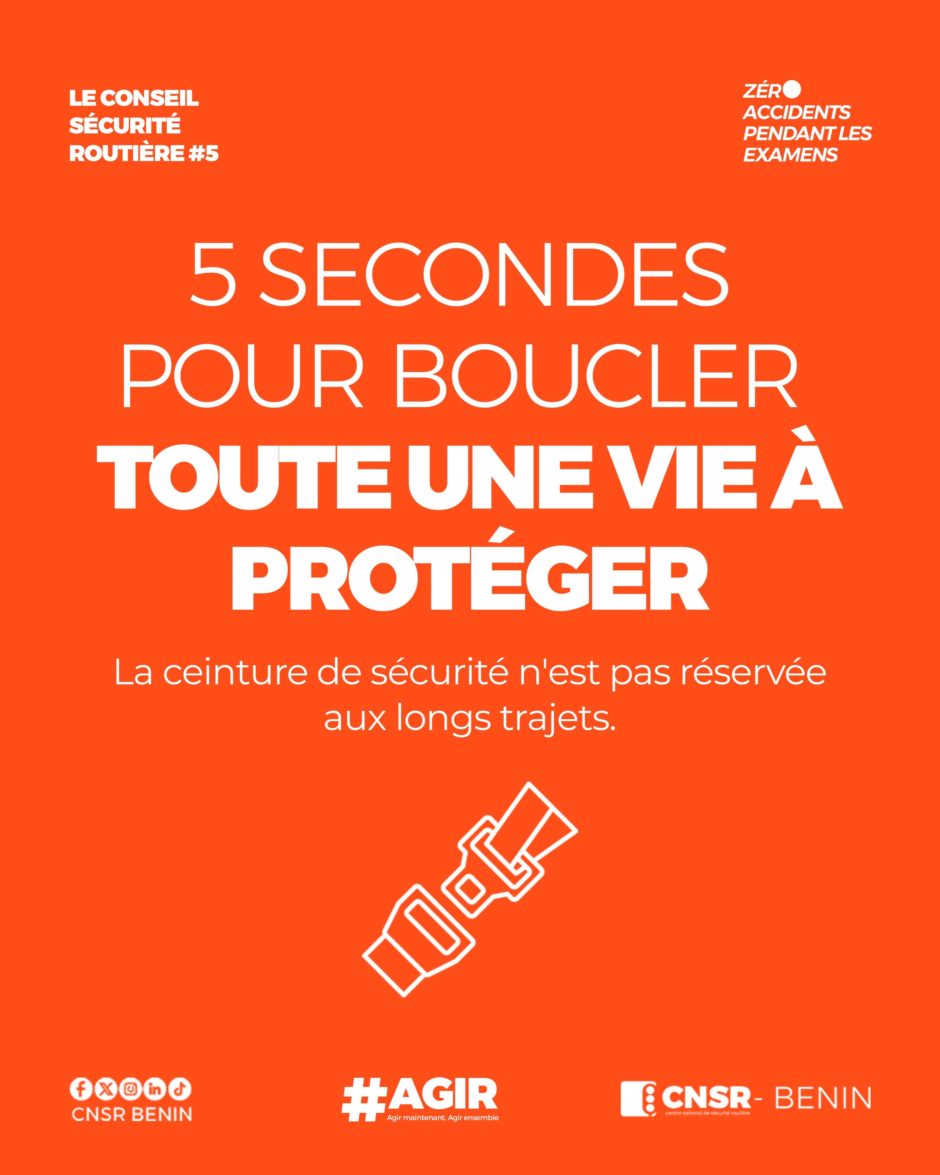 La ceinture de sécurité est obligatoire